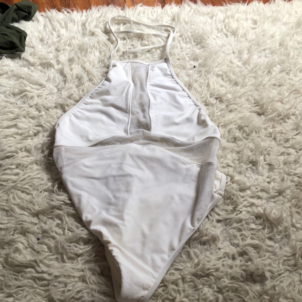One piece white swimsuit